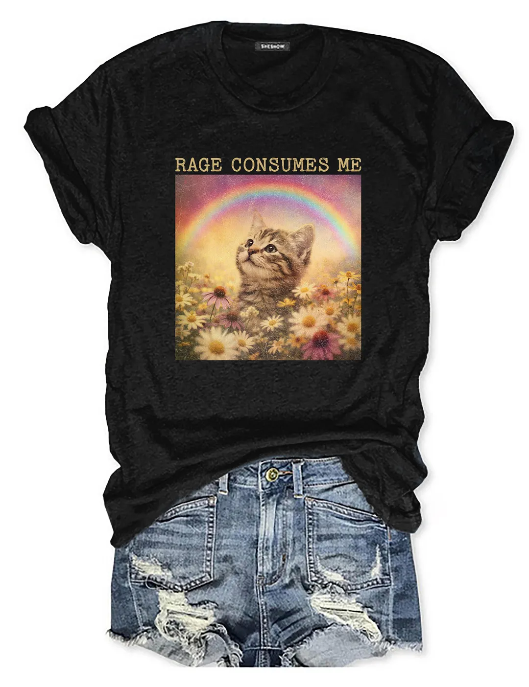 Rage Consumes Me Cute Cat T-shirt