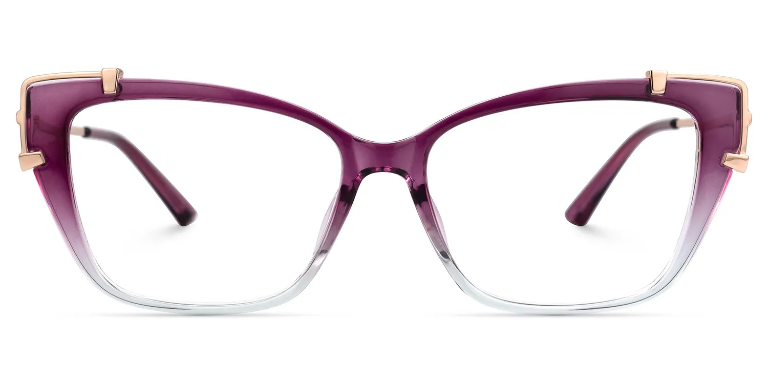 Carey Lila Rechteckig Brille Lila