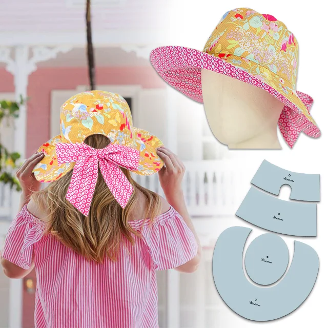 👒DIY Sun hat Templates -Reversible with Back Bow+Detailed Tutorial