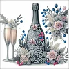 Diamond Painting-DIY Crystal Rhinestone Flowers and Wine Bottles