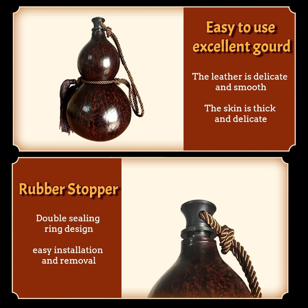 Tegooe Retro Gourd Shape Water Bottle Large Capacity