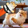 Cat Puppet Wrestler with Protective Sleeve Stuffed Animal Plush Cat Hand Glove Play & Enrichment for Boredom Busting Training and Exercise