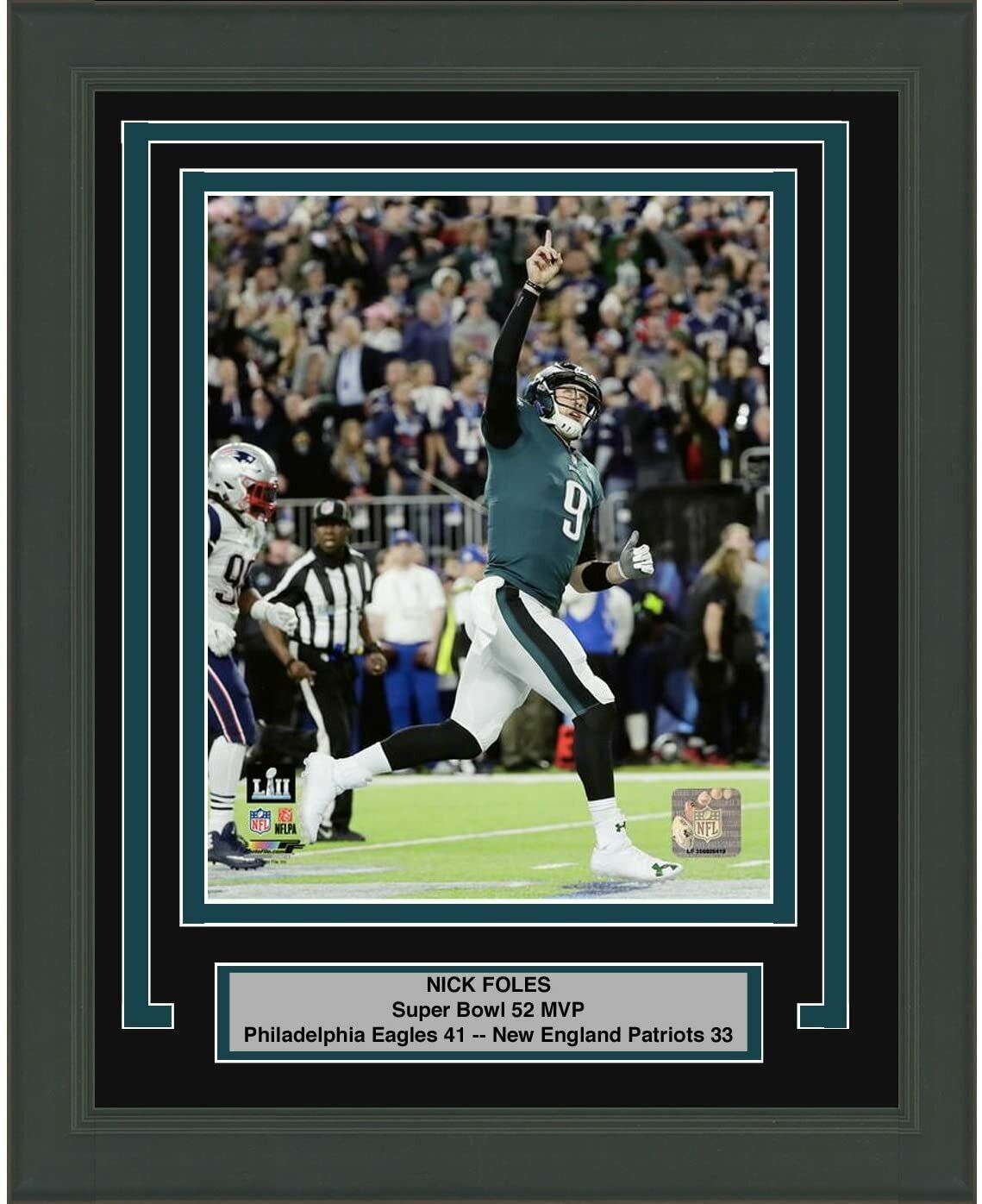 Framed Nick Foles Philadelphia Eagles Super Bowl 52 MVP Champions 8x10 Photo Poster painting