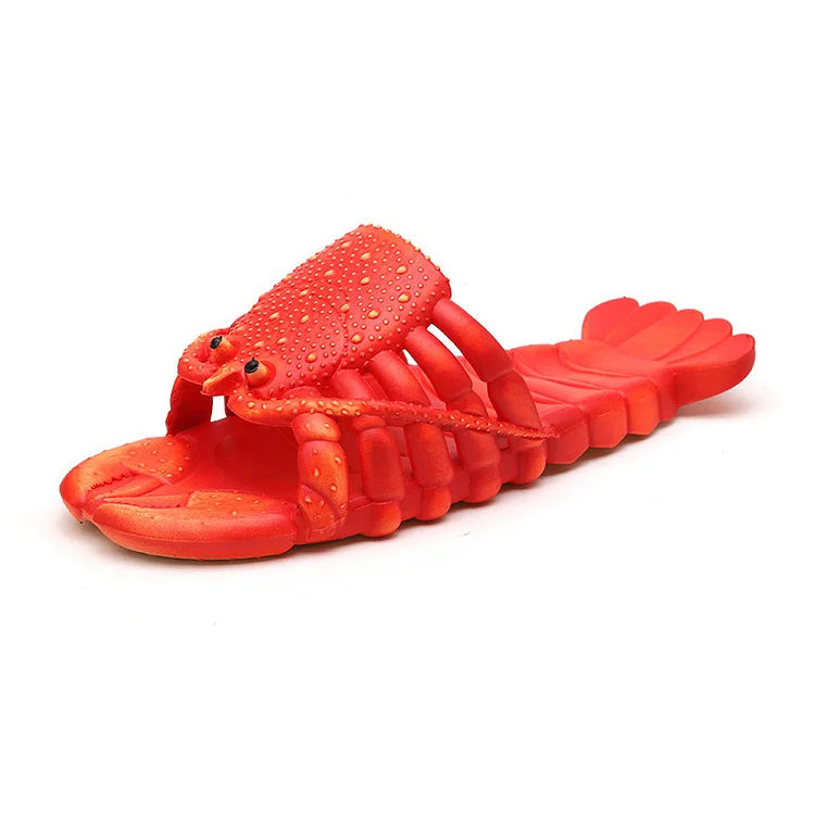 Lobster Slippers Unisex Funny Slides Animal Fishing Flops Summer Slippers Beach Shoes  Stunahome.com