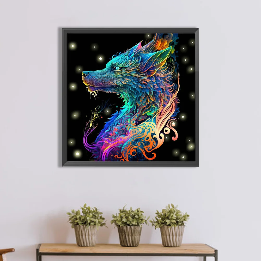 Full Round Diamond Painting 30*30cm - Dragon In The Dark