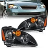 Nilight Headlight Assembly Compatible with 2002 2003 2004 Nissan Altima Black Housing Amber Reflector Clear Lens Headlights Replacement Driver and Passenger Side