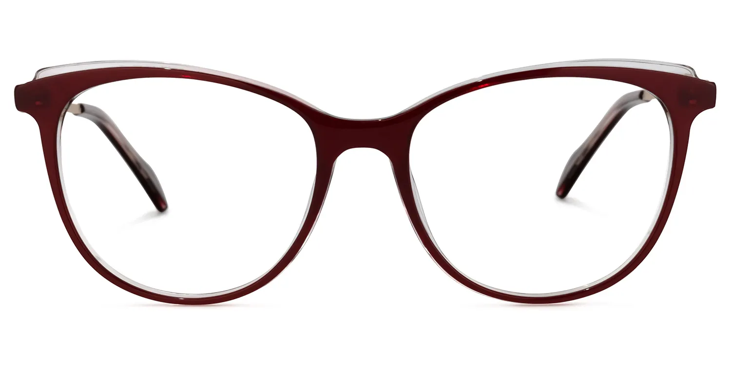 Biegl Dunkelrot Rund Brille Dunkelrot