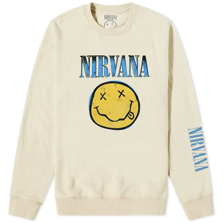 Nirvana Sweatshirt Long Sleeve Sweater Beige B