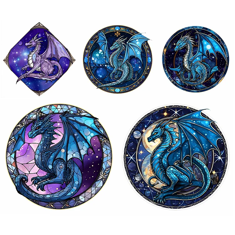 Stained Glass Dragon - Full Round - Diamond Painting (30*40cm)