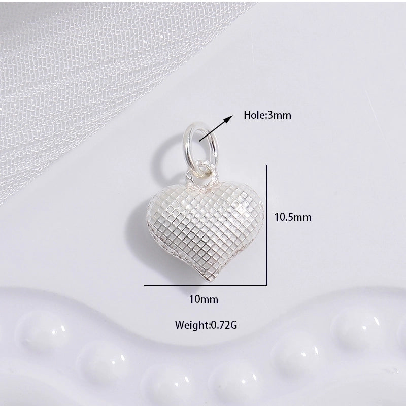 1 Piece 925 Sterling Silver Heart Shape Pendant