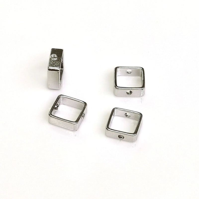 50 PCS/Package Diameter 10mm Diameter 8mm Copper Square Bead Ring Beads