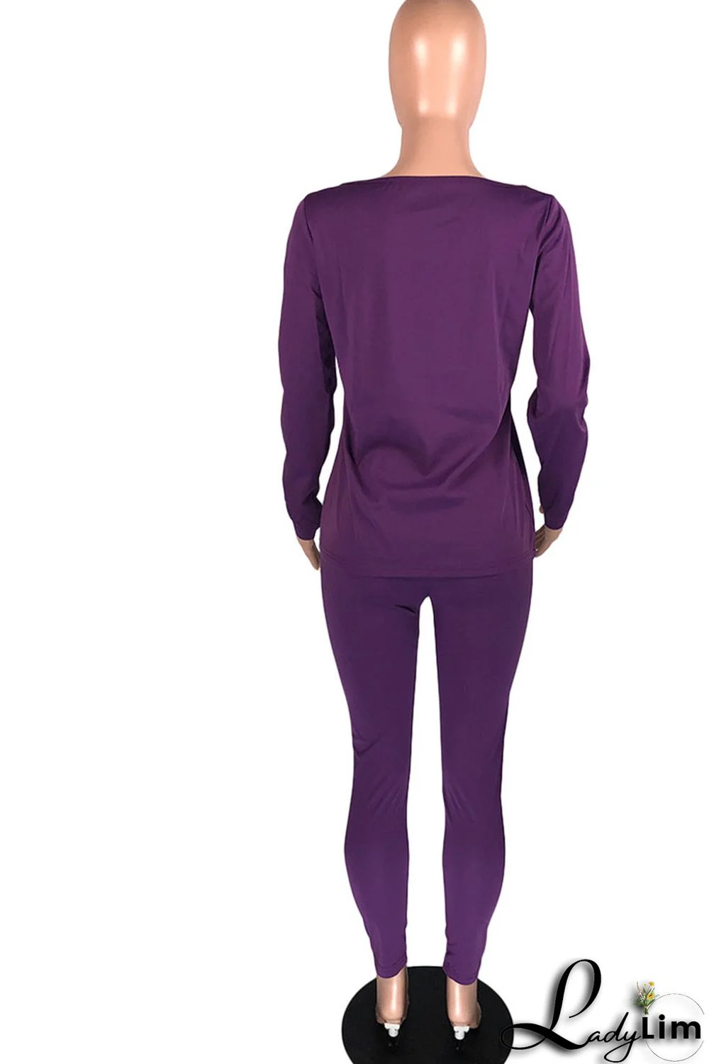 Grey Casual Solid Patchwork O Neck Long Sleeve Two Pieces