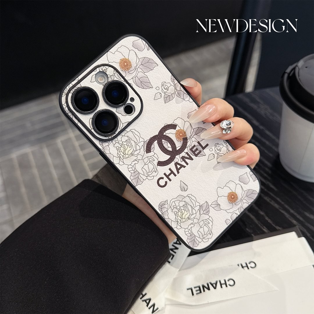 Exclusive Design Chanel Camellia Leather Apple iPhone Case
