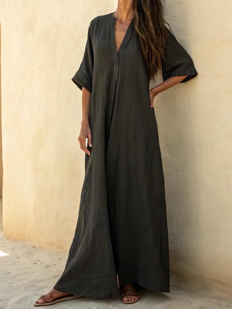 Cool Kaftans Abito Lungo Maxi Rosso Lyla - Maniche A Campana Ricamate, Scollo Elasticizzato, Taglie Forti (UK 10-22)