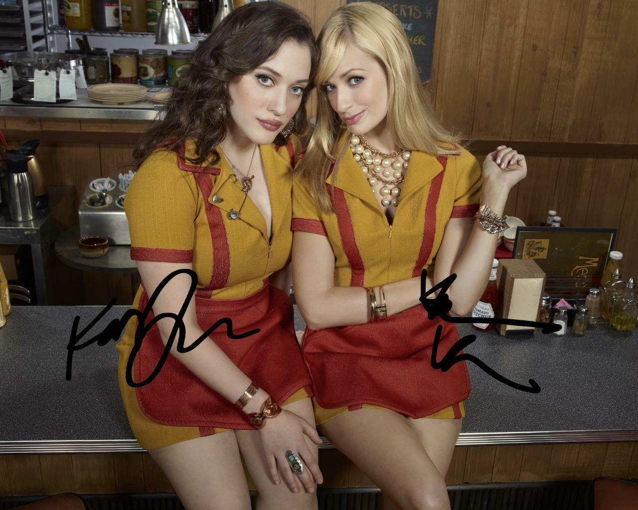 2 Broke Girls Kat Dennings & Beth Behrs SIGNED AUTOGARPHED 10X8REPRO Photo Poster painting PRINT