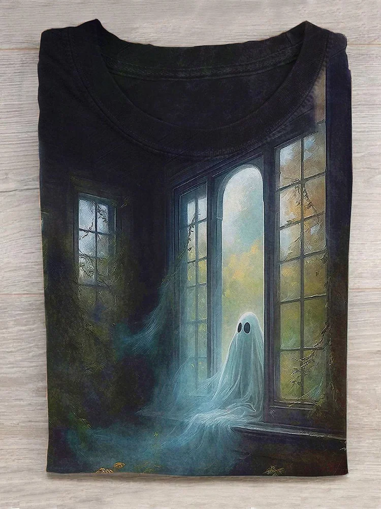Unisex Halloween Spooky  Print Casual T-Shirt