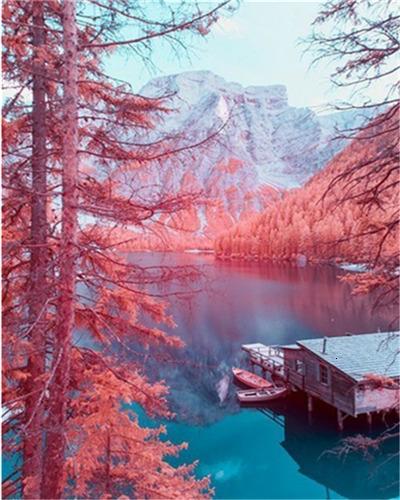 

Winter on Lake – Paint By Numbers - 40*50CM, 501 Original