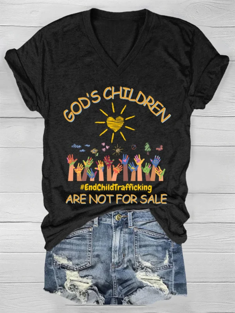VChics God's Children Are Not For Sale Print T-Shirt