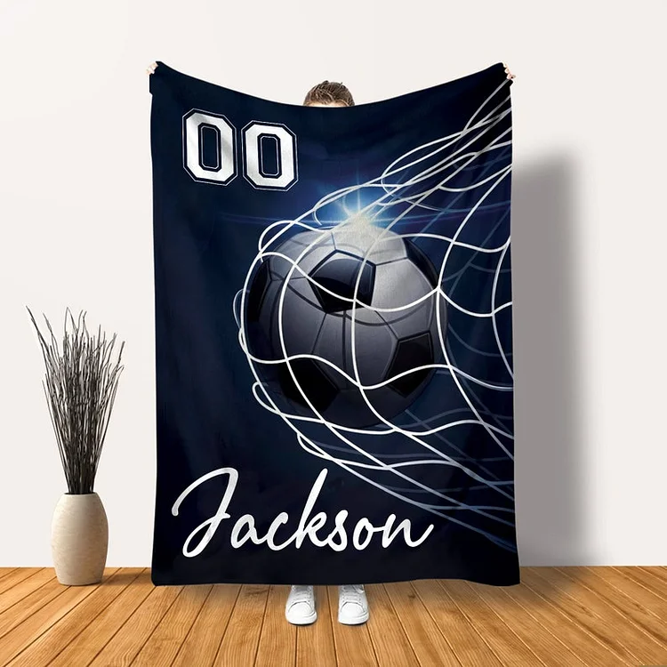 Personalized Soccer Blanket for Comfort & Unique| BKKid159