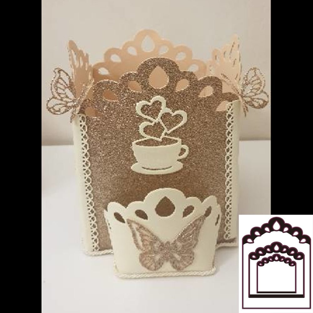 New Square Cup holder label cutting Die mould pattern scrapbook die embossing DIY handicraft paper card photo album metal