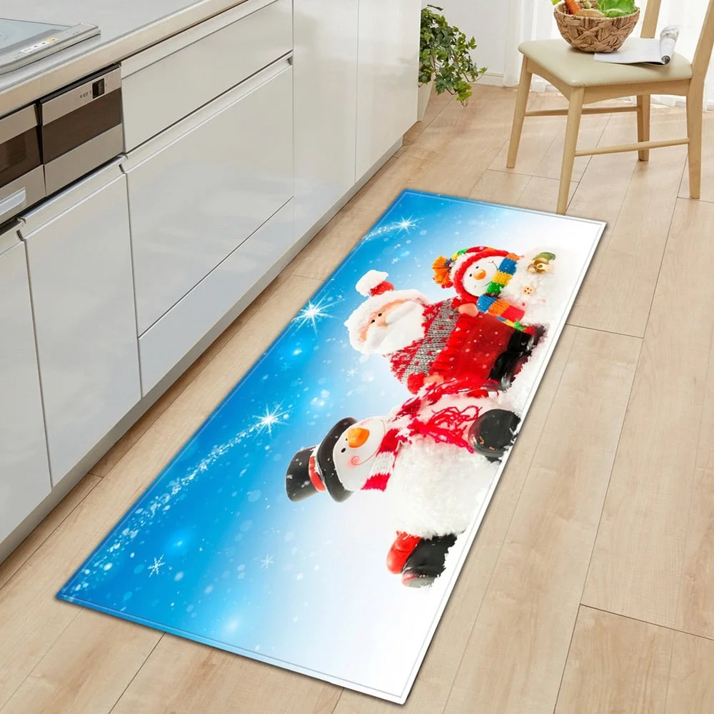 Home Kitchen Mat In The Bathroom Doormat Entrance Christmas Decoration Carpet For The Hallway Balcony Anti-Slip Floor Long Rug