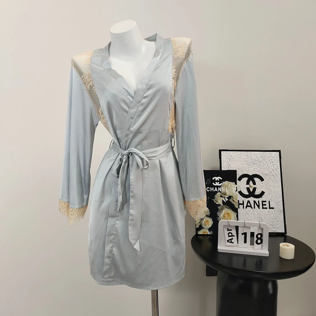 Sdrawing Sdrawing Sexy Lace Bathrobe Simple With Soft Ice Skate High Quality Night Goibeth 2025 New Lace Morning Robe