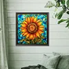 Diamond Painting-DIY Full Round Drill Stained Glass Sunflower