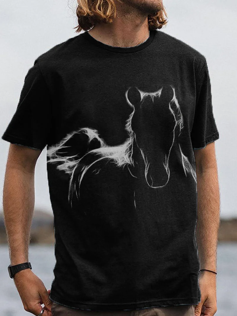Fashion Horse Printed Casual T-Shirt in  mildstyles