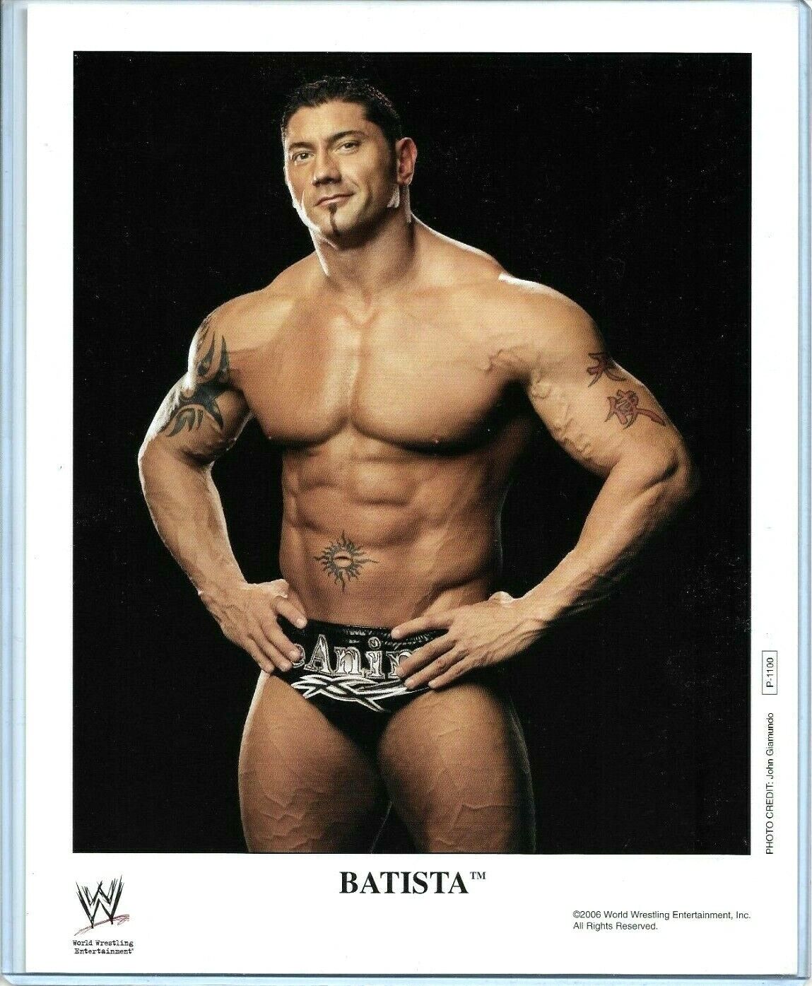 WWE BATISTA P-1100 OFFICIAL LICENSED AUTHENTIC ORIGINAL 8X10 PROMO Photo Poster painting RARE