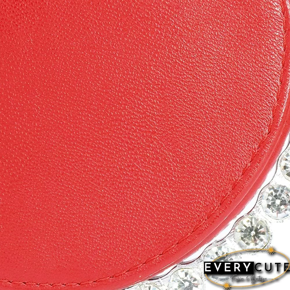 Red Heart Shaped Party Evening Clutch Bags with Crystal