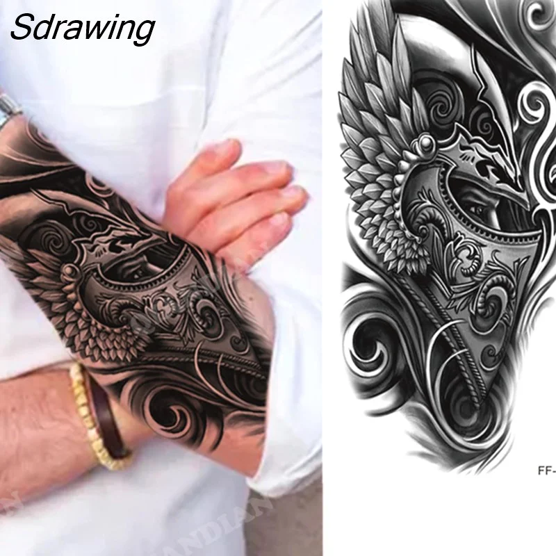 Sdrawing New Waterproof Temporary Tattoo Sticker Lion King Tiger Wolf Forest Mechanical Wild Boat Men Body Art Arm Fake Tatoo Women 328-0