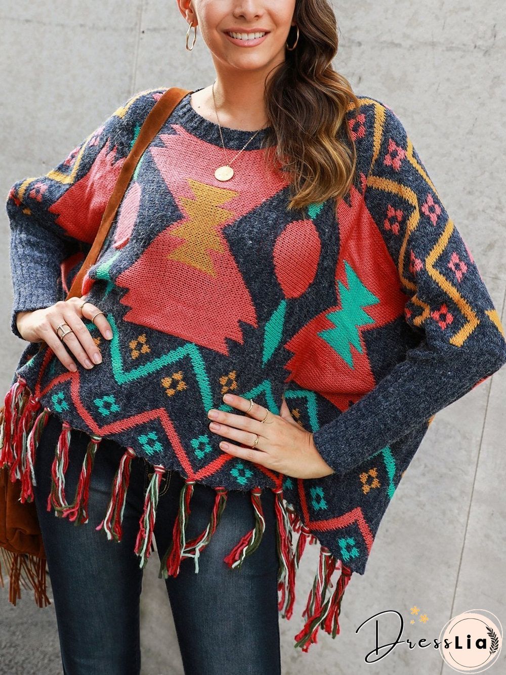 Shift Long Sleeve Tribal Boho Sweater