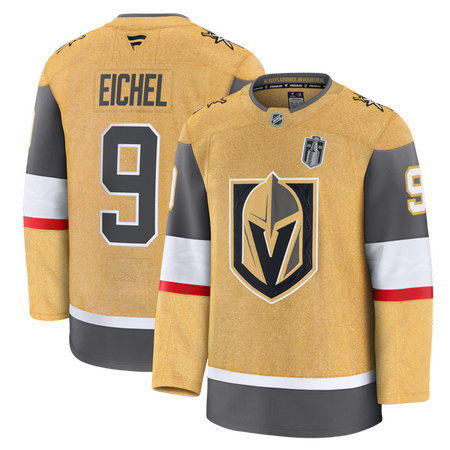 Men's Vegas Golden Knights #9 Jack Eichel  Gold 2026 Stanley Cup Final Premium Jersey
