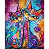 Abstract Cat Painting-11CT Stamped Cross Stitch 40*50cm/15.75*19.69in