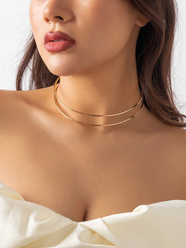 Solid Color Geometric Necklaces Accessories