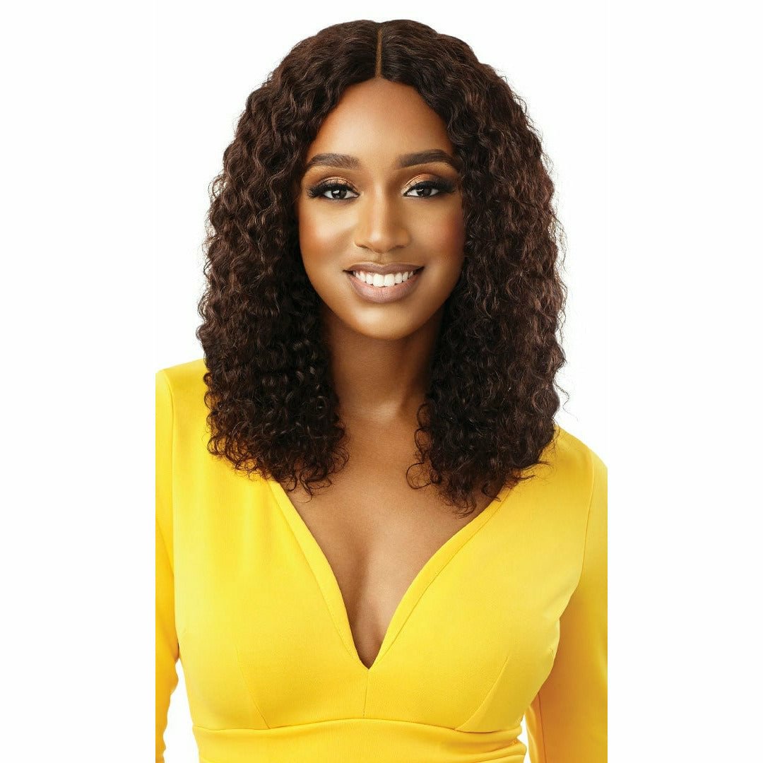 Outre The Daily Wig 100% Unprocessed Human Hair Lace Part Wig - Wet & Wavy Natural Deep 16"