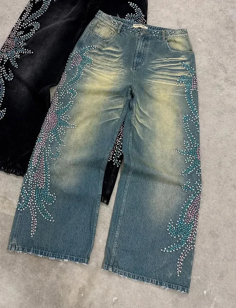 Masonry Gothic Embroidery Baggy Pant