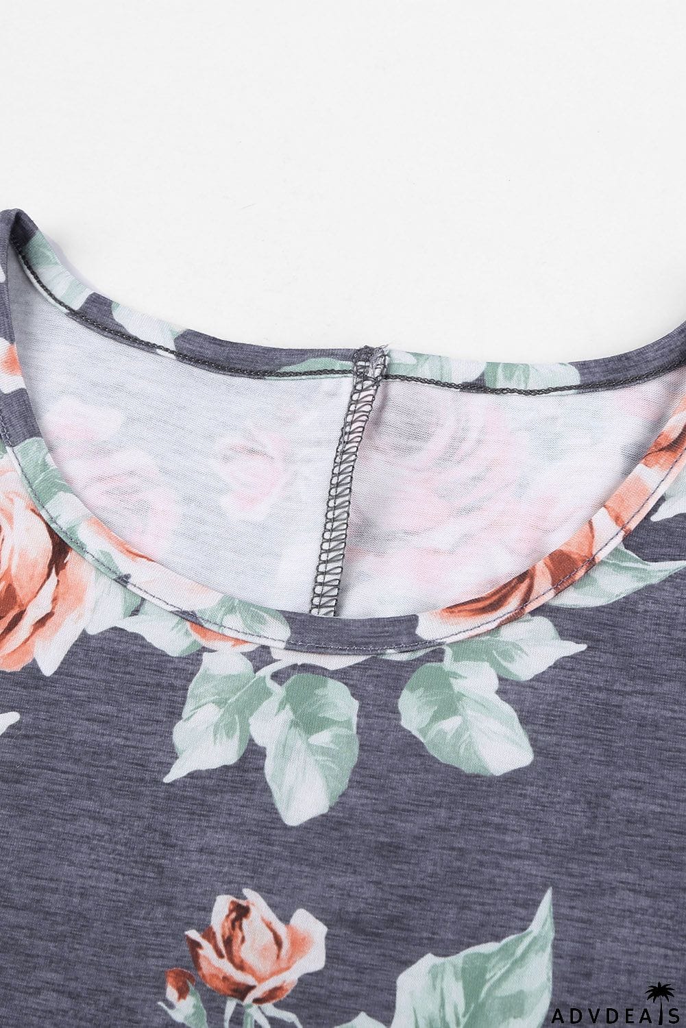 Floral Print Short Sleeve Pleated Mini Dress