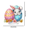 (US Only)2D Flat Easter Bunny Egg DIY Double-Sided Diamond Painting Desktop Decorations