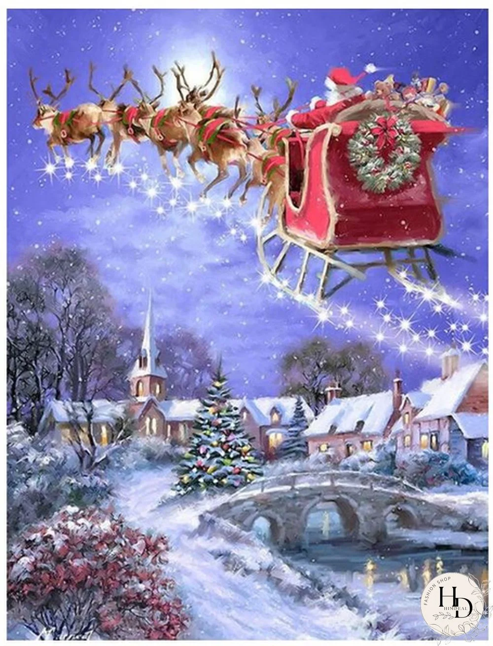 Diamond Mosaic Full Gear 5D Diy Christmas Diamond Embroidery Cross Stitch Kits Round Diamond Painting Santa Claus