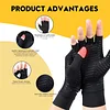 Unisex Copper Compression Arthritis Pressure Pain Half Finger Gloves