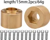AMK 4pcs Brass Wheel Weights 22mm Wheel Hex Hub Widen Adapter for 1/10 RC Crawler 1.9in/2.2in Wheels Rim Axial SCX10 TRX4 Counterweight