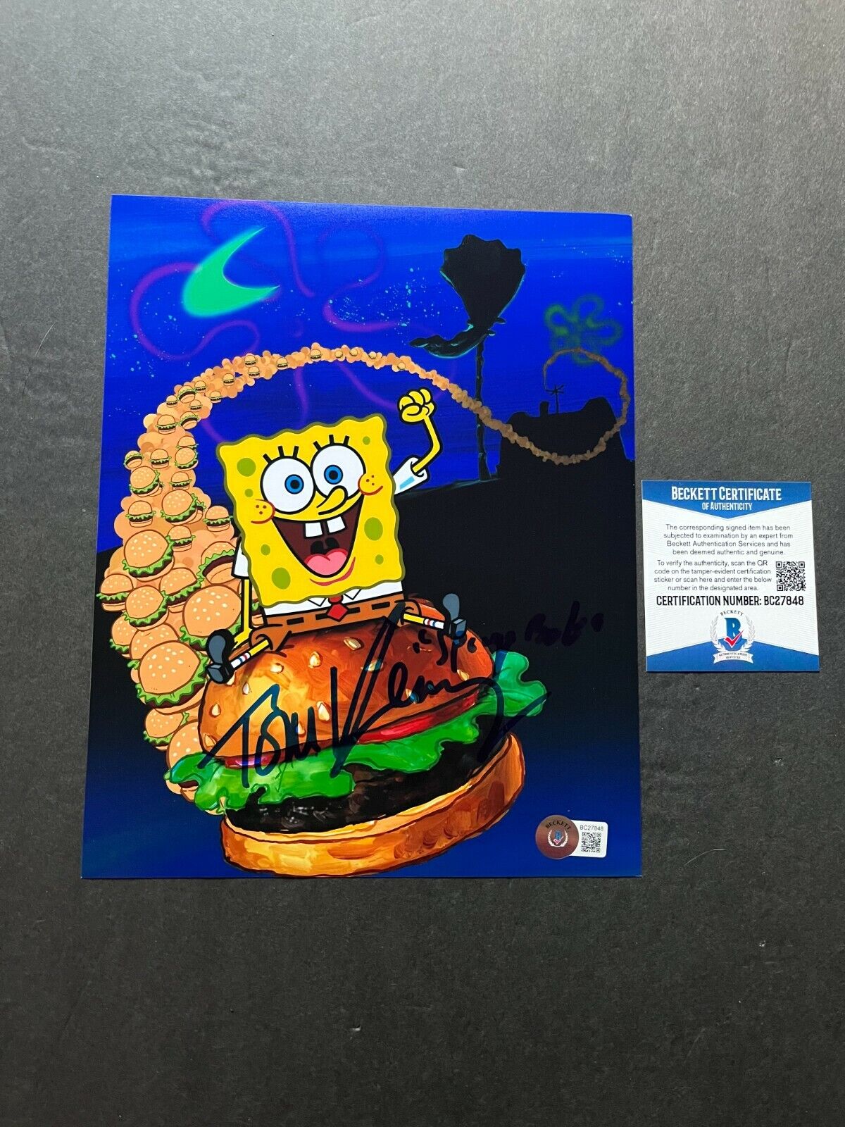 Tom Kenny Rare! signed autographed Spongebob voice 8x10 Photo Poster painting Beckett BAS coa