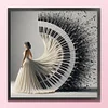 Piano Girl - 14CT Stamped Cross Stitch - 40*40cm