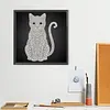 DIY Pearl Painting Kitten for Home Wall Decor(25x25cm)