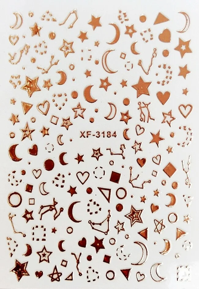3D Nail Art Sticker Decoration Shadow Moon DIY Sticker Decals Tips Manicure Design Constellation Stars Adhesive Sticker for Nail