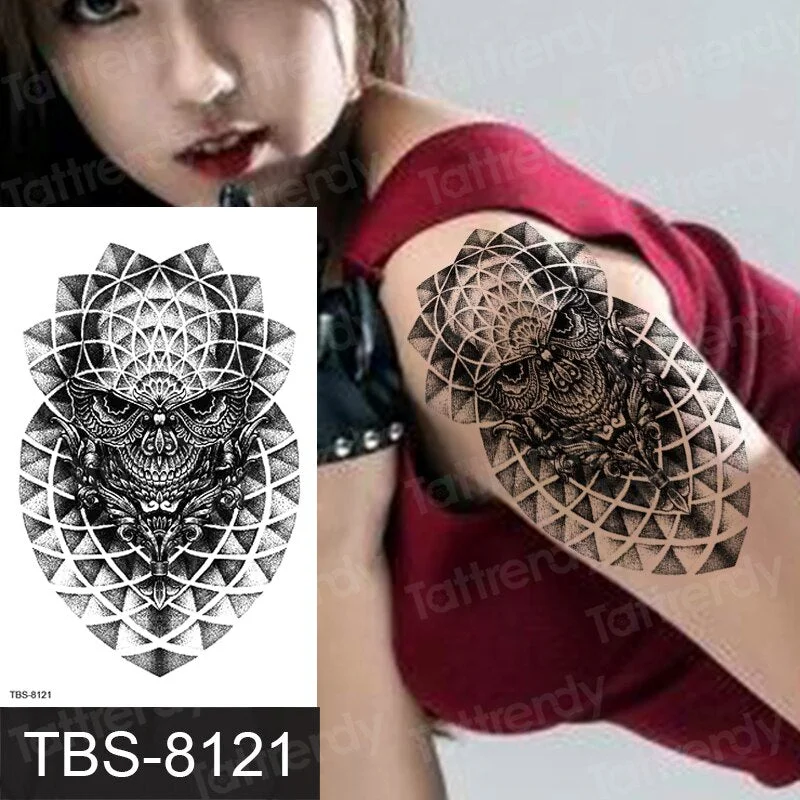 Fashion Colorful Tattoo Waterproof Stickers Beautiful Flowers Tattoo Women New Waterproof Temporary Black Tattoo Sticker Body