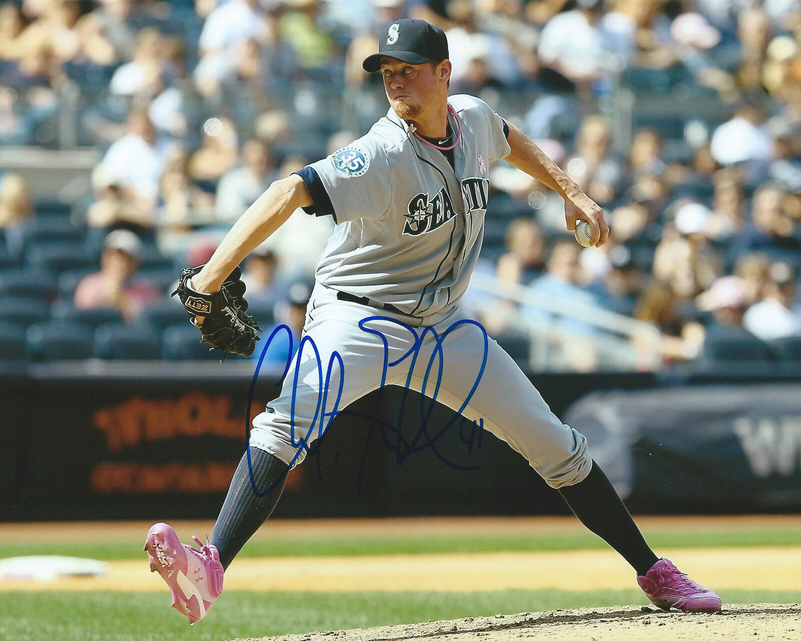 **GFA Seattle Mariners *CHARLIE FURBUSH* Signed 8x10 Photo Poster painting C5 COA**