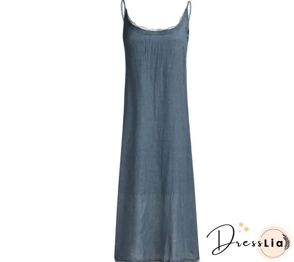 Lace Side Summer Women Slip Dress