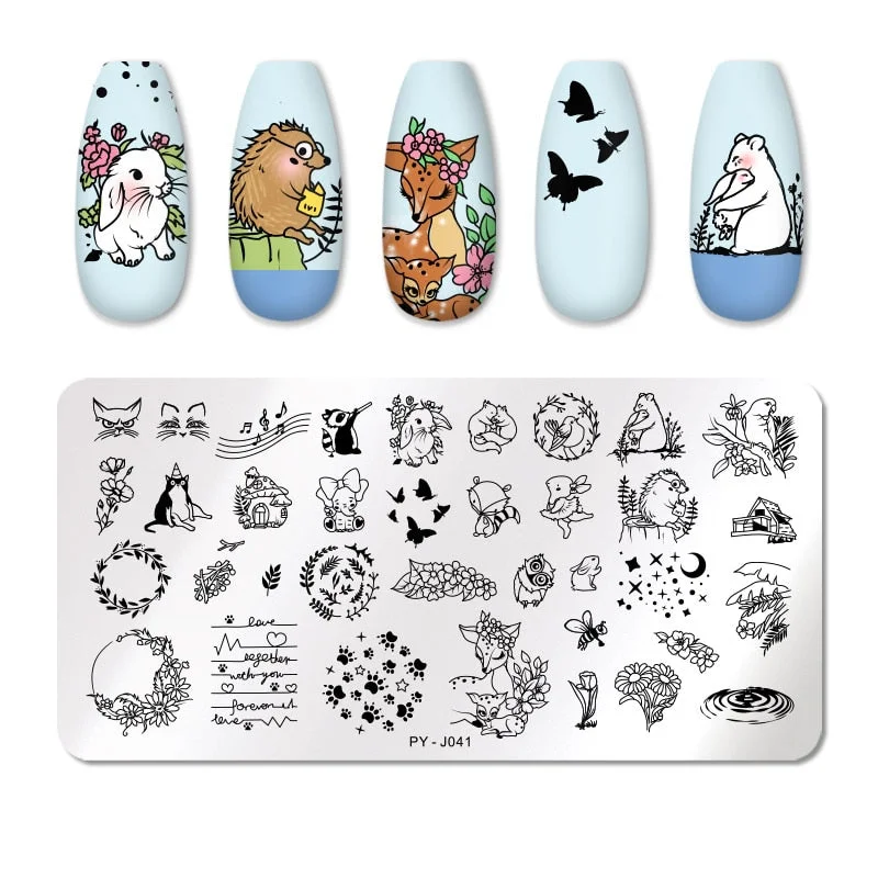 PICT YOU Halloween Nail Stamping Plates Snowflake Festival Pattern Nail Art Image Plates Stainless Steel Nail Art Plate Stencil-Nail Inspo